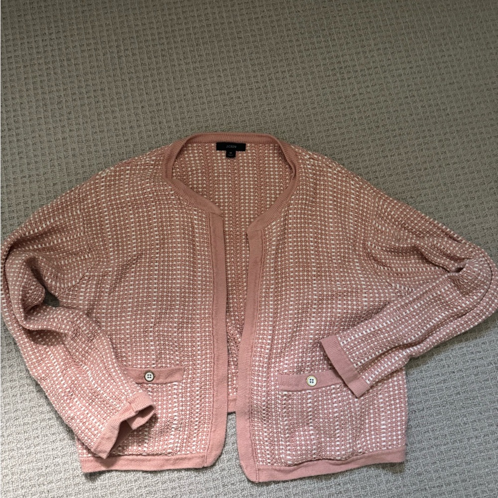 Pink Open-Front Cardigan